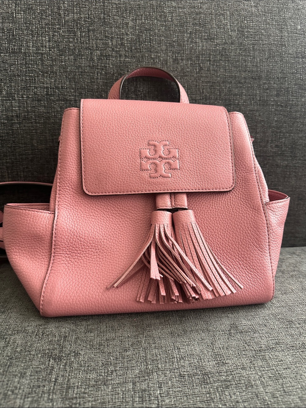Tory Burch Tassel Leather Mini Backpack - Pink
